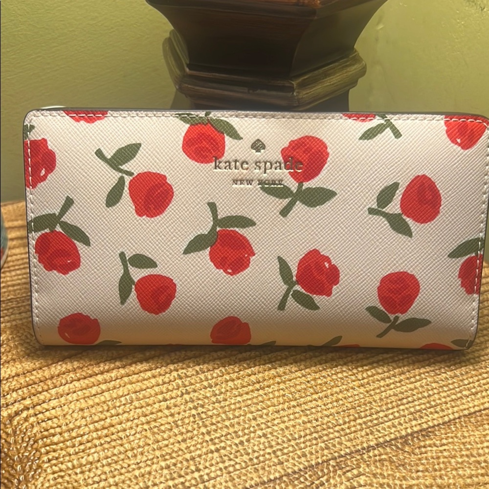 Kate Spade Red Floral Wallet, used once